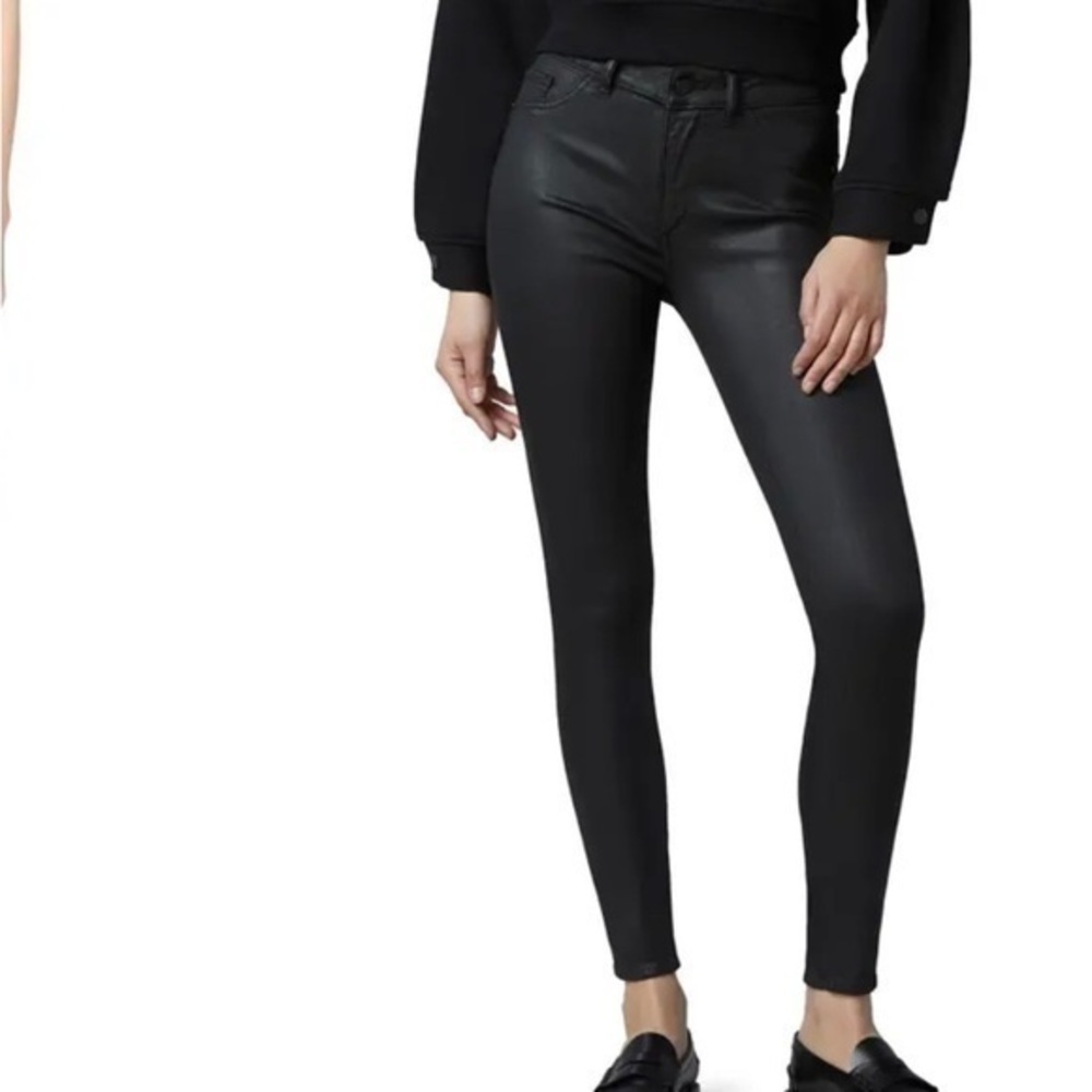 DL 1961 Black Coated Denim Candy Jeans Size 14
